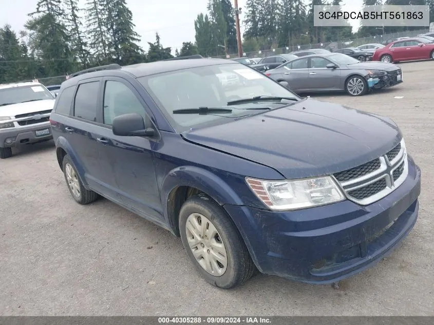 2017 Dodge Journey Se VIN: 3C4PDCAB5HT561863 Lot: 40305288