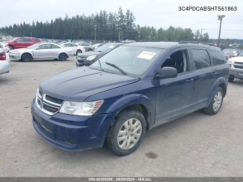 2017 Dodge Journey Se VIN: 3C4PDCAB5HT561863 Lot: 40305288