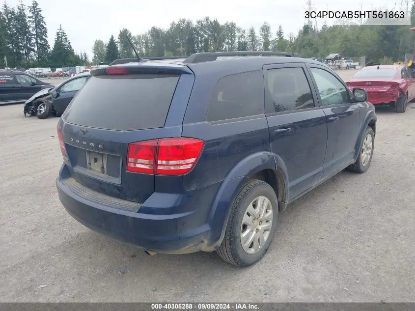 2017 Dodge Journey Se VIN: 3C4PDCAB5HT561863 Lot: 40305288