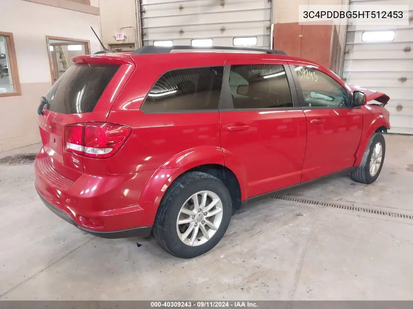 2017 Dodge Journey Sxt Awd VIN: 3C4PDDBG5HT512453 Lot: 40309243