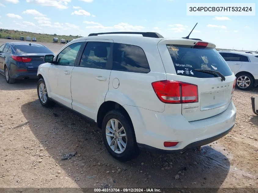 2017 Dodge Journey Sxt VIN: 3C4PDCBG7HT532424 Lot: 40313704