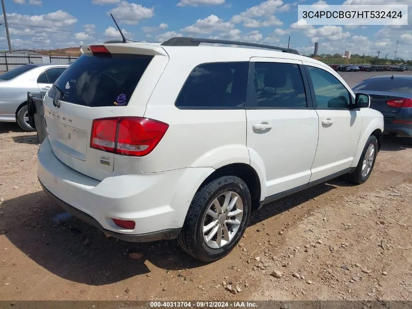 2017 Dodge Journey Sxt VIN: 3C4PDCBG7HT532424 Lot: 40313704