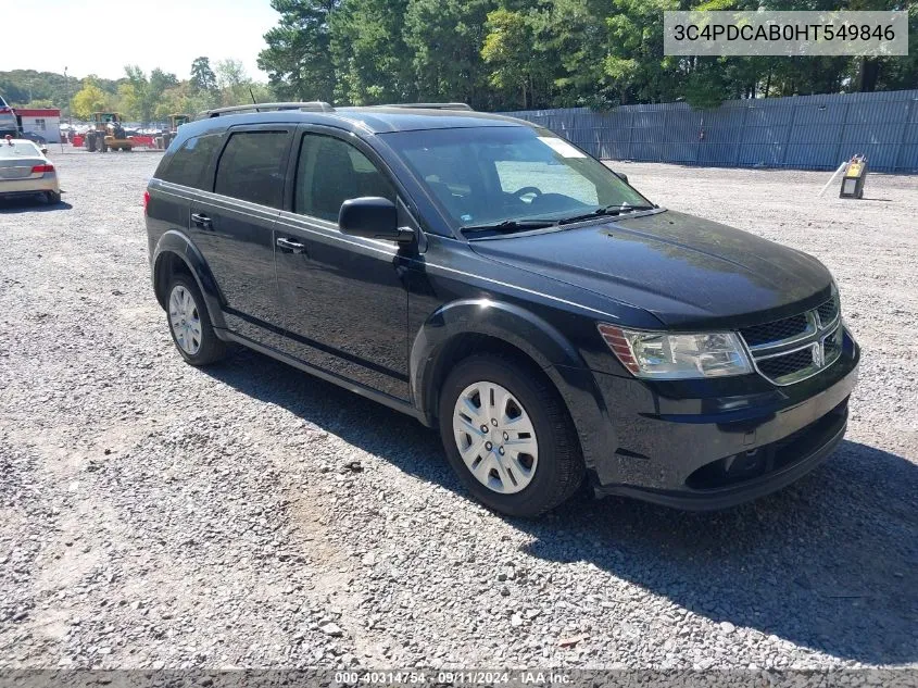 2017 Dodge Journey Se VIN: 3C4PDCAB0HT549846 Lot: 40314754