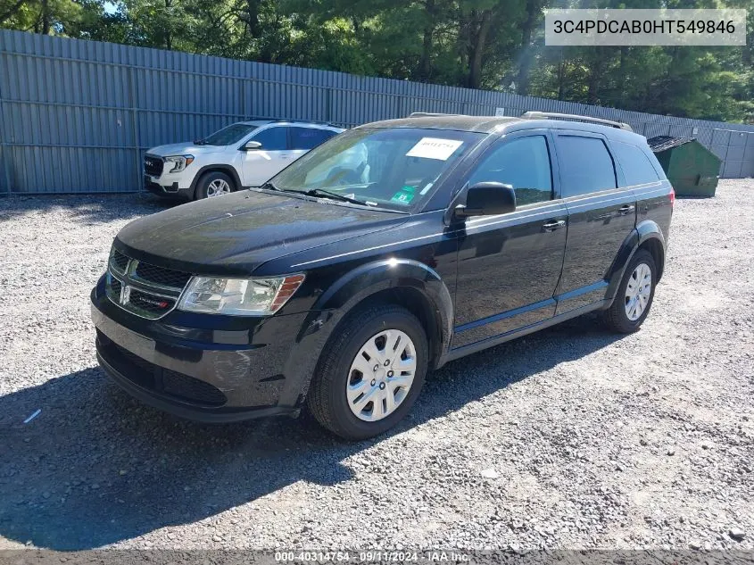 2017 Dodge Journey Se VIN: 3C4PDCAB0HT549846 Lot: 40314754