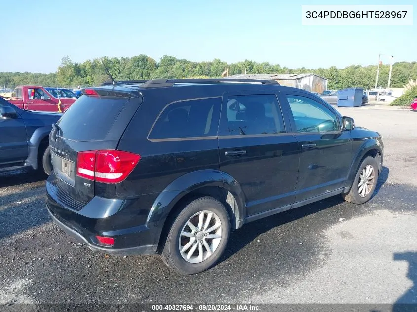 2017 Dodge Journey Sxt Awd VIN: 3C4PDDBG6HT528967 Lot: 40327694