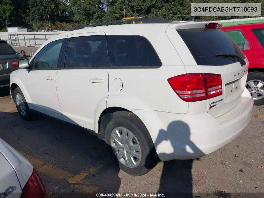 2017 Dodge Journey Se VIN: 3C4PDCAB5HT710093 Lot: 40329493