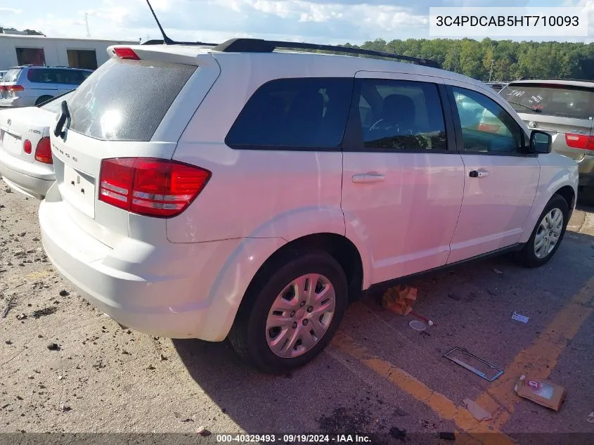 2017 Dodge Journey Se VIN: 3C4PDCAB5HT710093 Lot: 40329493