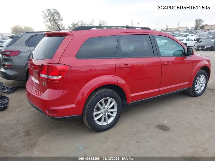 2017 Dodge Journey Sxt VIN: 3C4PDCBG5HT511605 Lot: 40332308