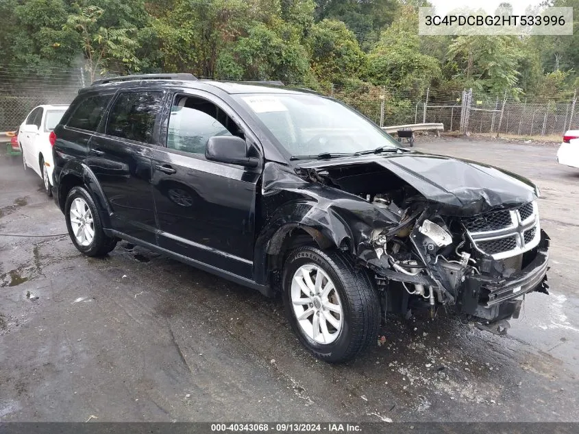 2017 Dodge Journey Sxt VIN: 3C4PDCBG2HT533996 Lot: 40343068