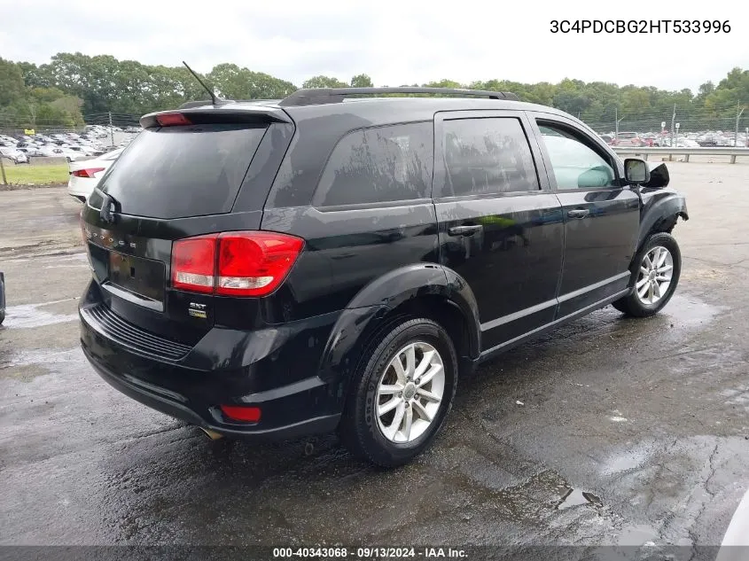 2017 Dodge Journey Sxt VIN: 3C4PDCBG2HT533996 Lot: 40343068