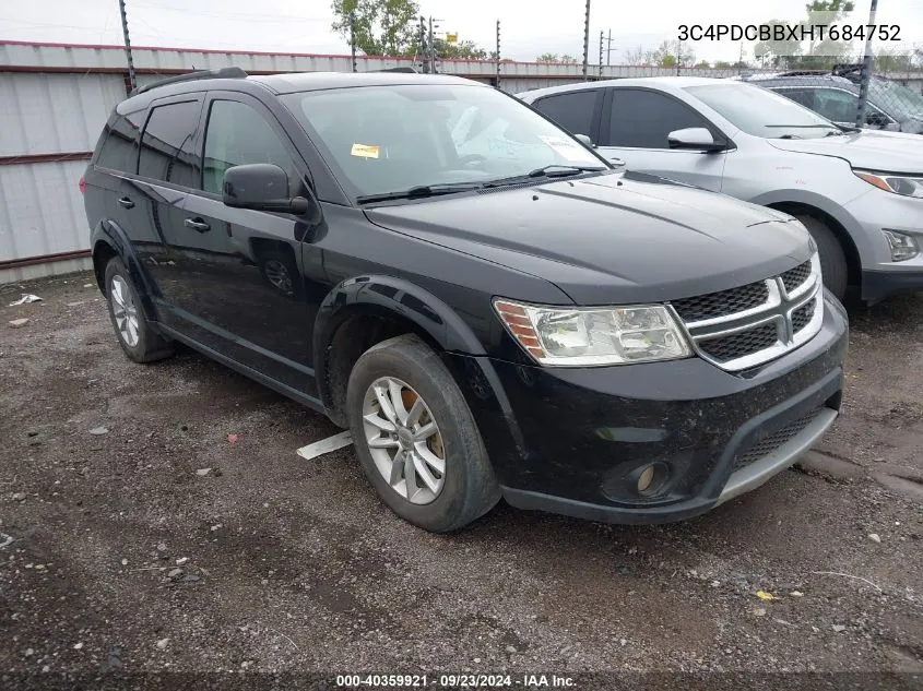 2017 Dodge Journey Sxt VIN: 3C4PDCBBXHT684752 Lot: 40359921