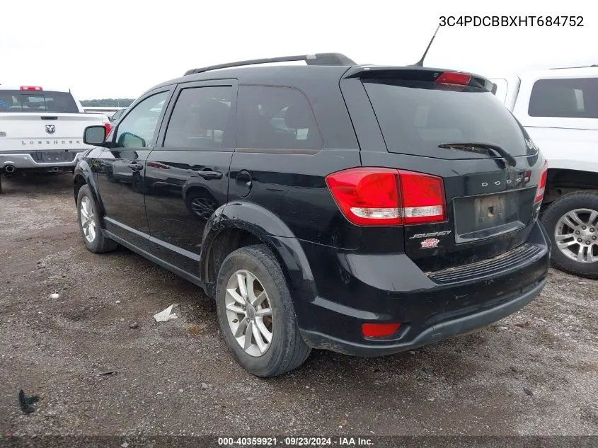 2017 Dodge Journey Sxt VIN: 3C4PDCBBXHT684752 Lot: 40359921