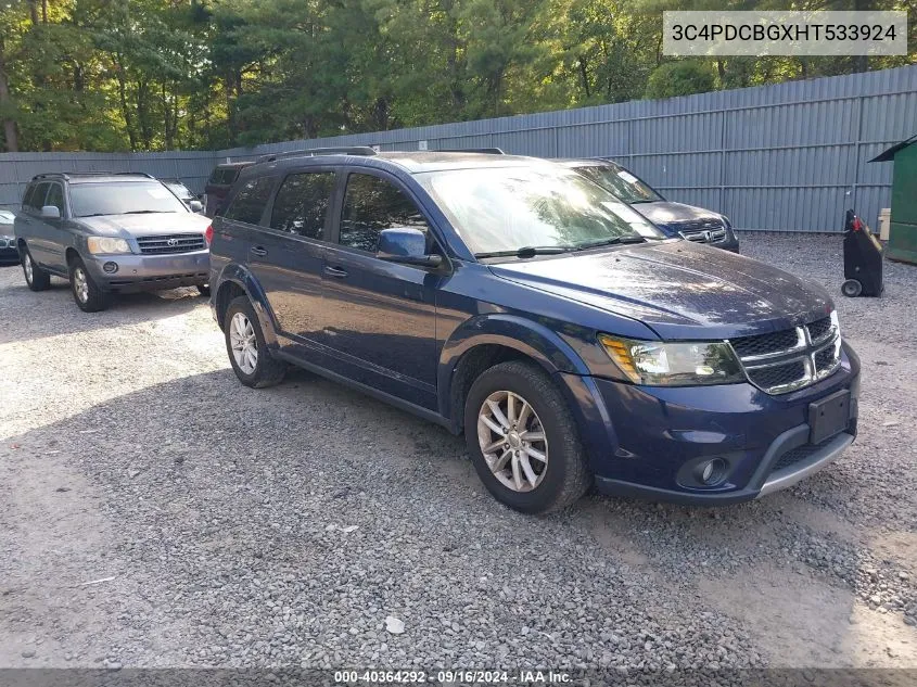 2017 Dodge Journey Sxt VIN: 3C4PDCBGXHT533924 Lot: 40364292