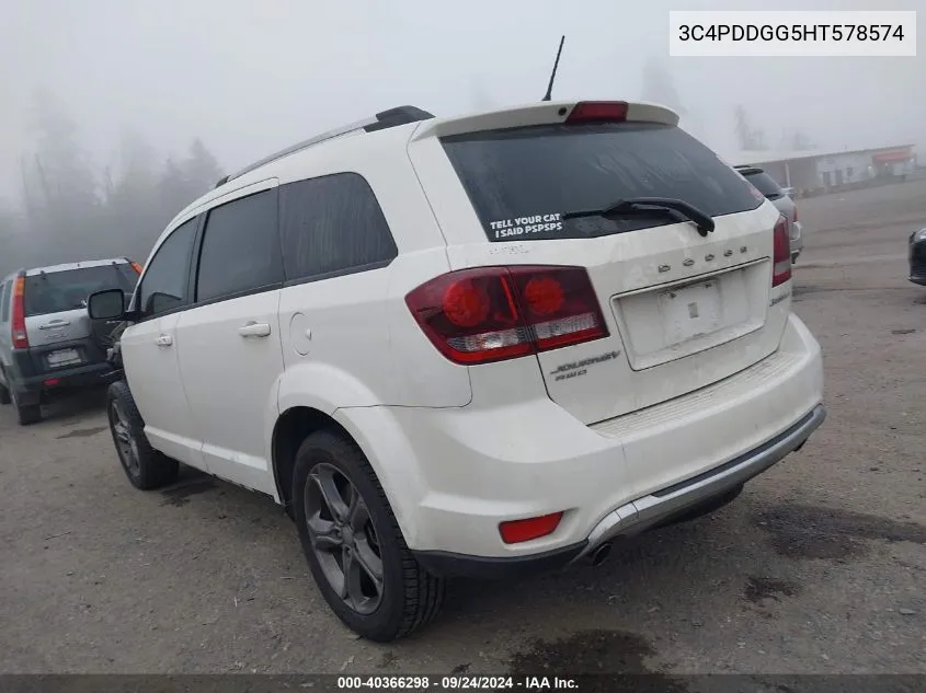 2017 Dodge Journey Crossroad VIN: 3C4PDDGG5HT578574 Lot: 40366298