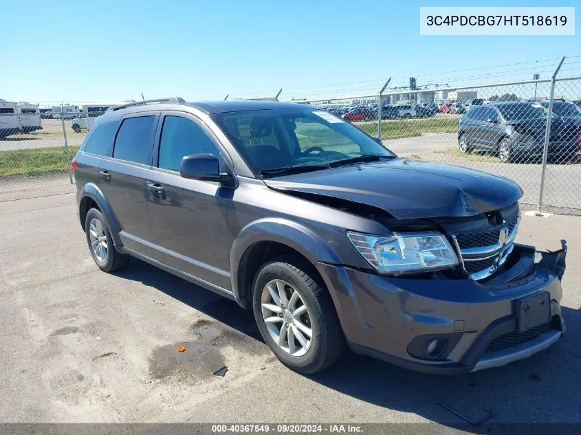 2017 Dodge Journey Sxt VIN: 3C4PDCBG7HT518619 Lot: 40367549