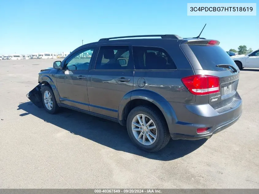 2017 Dodge Journey Sxt VIN: 3C4PDCBG7HT518619 Lot: 40367549