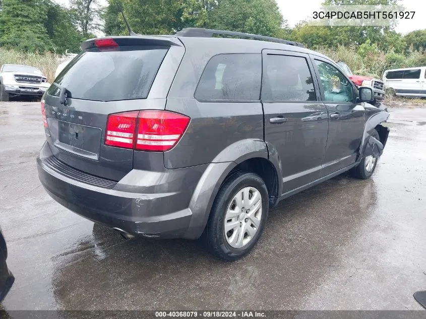 2017 Dodge Journey Se VIN: 3C4PDCAB5HT561927 Lot: 40368079