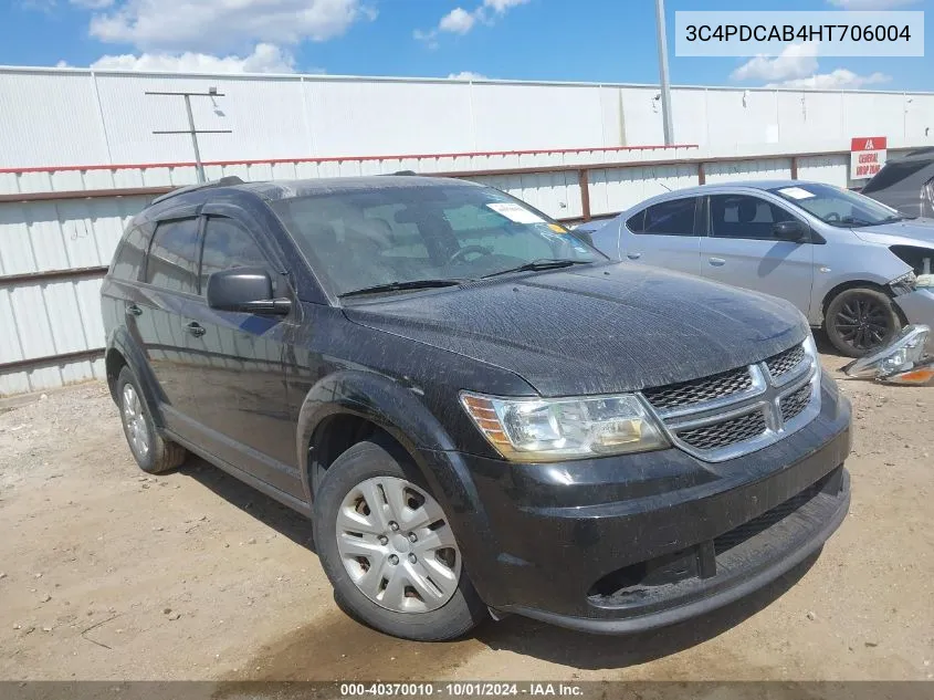 2017 Dodge Journey Se VIN: 3C4PDCAB4HT706004 Lot: 40370010