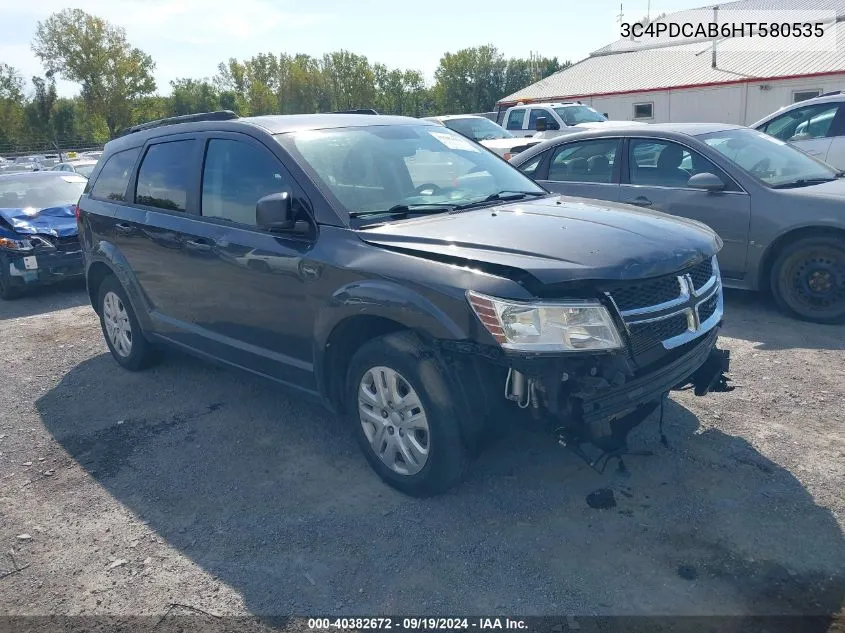 2017 Dodge Journey Se VIN: 3C4PDCAB6HT580535 Lot: 40382672