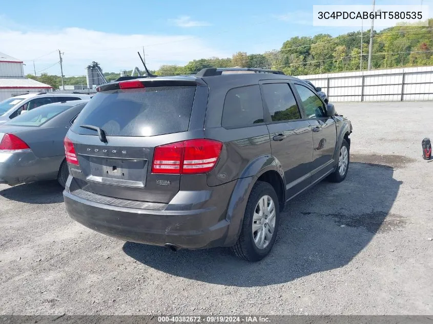 2017 Dodge Journey Se VIN: 3C4PDCAB6HT580535 Lot: 40382672