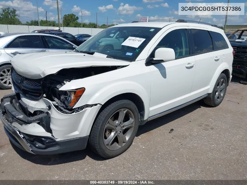 2017 Dodge Journey Crossroad Plus VIN: 3C4PDCGG5HT537386 Lot: 40383749