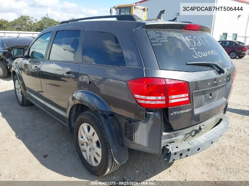 2017 Dodge Journey Se VIN: 3C4PDCAB7HT506444 Lot: 40401273