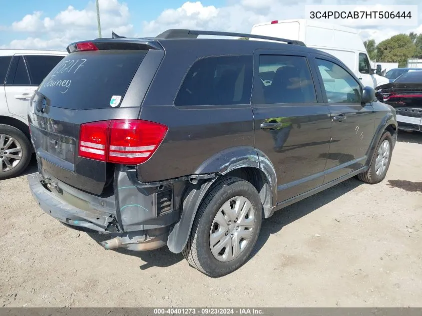 2017 Dodge Journey Se VIN: 3C4PDCAB7HT506444 Lot: 40401273