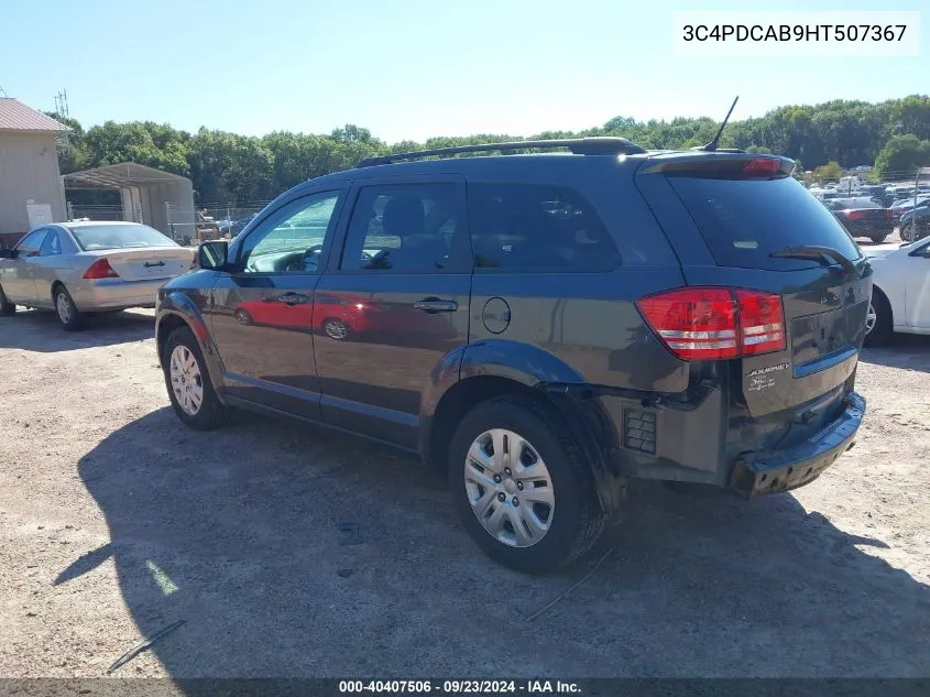 2017 Dodge Journey Se VIN: 3C4PDCAB9HT507367 Lot: 40407506