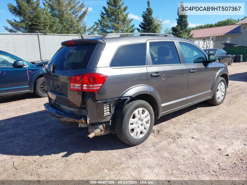 2017 Dodge Journey Se VIN: 3C4PDCAB9HT507367 Lot: 40407506