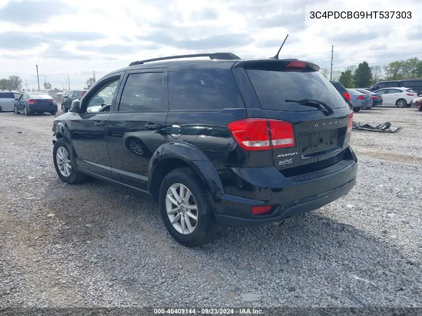 2017 Dodge Journey Sxt VIN: 3C4PDCBG9HT537303 Lot: 40409144