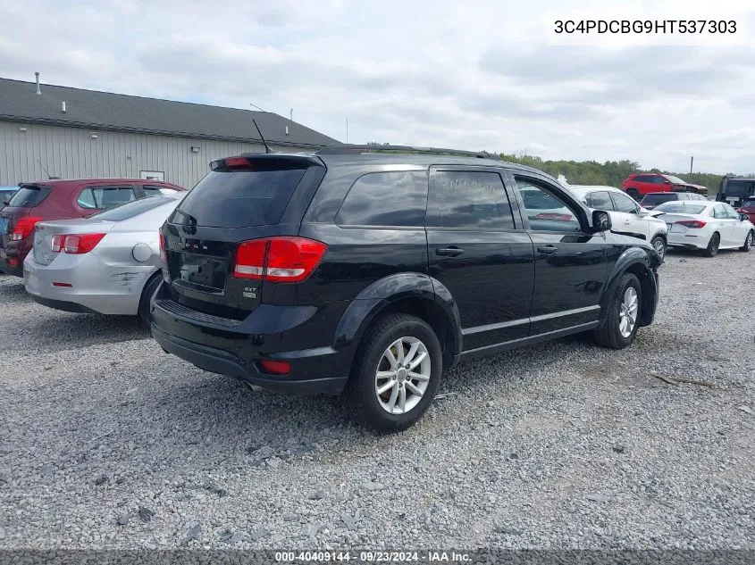 2017 Dodge Journey Sxt VIN: 3C4PDCBG9HT537303 Lot: 40409144