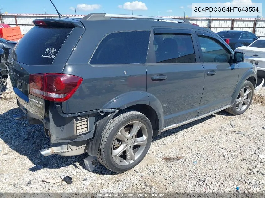 2017 Dodge Journey Crossroad VIN: 3C4PDCGG4HT643554 Lot: 40416329