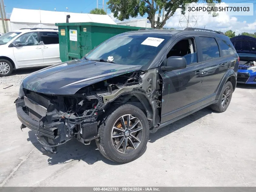 2017 Dodge Journey Se VIN: 3C4PDCAB5HT708103 Lot: 40422783