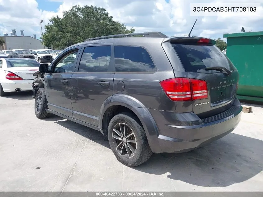 2017 Dodge Journey Se VIN: 3C4PDCAB5HT708103 Lot: 40422783