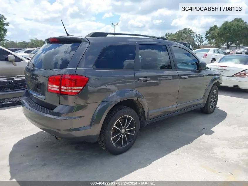 2017 Dodge Journey Se VIN: 3C4PDCAB5HT708103 Lot: 40422783