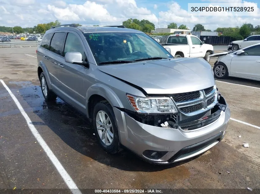 2017 Dodge Journey Sxt Awd VIN: 3C4PDDBG1HT528925 Lot: 40433584