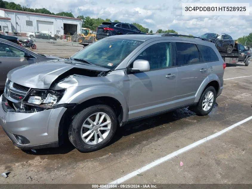 2017 Dodge Journey Sxt Awd VIN: 3C4PDDBG1HT528925 Lot: 40433584