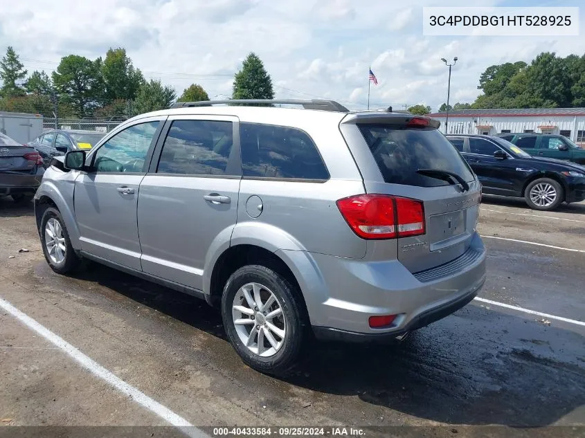 2017 Dodge Journey Sxt Awd VIN: 3C4PDDBG1HT528925 Lot: 40433584