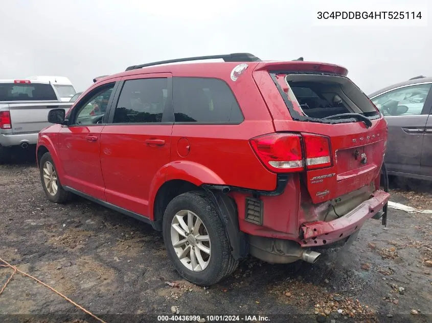 2017 Dodge Journey Sxt Awd VIN: 3C4PDDBG4HT525114 Lot: 40436999