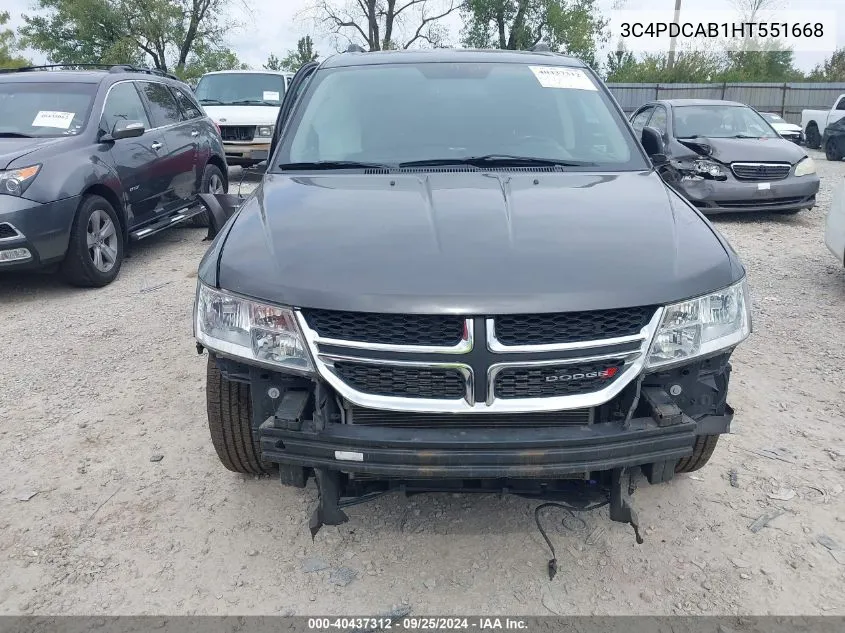 2017 Dodge Journey Se VIN: 3C4PDCAB1HT551668 Lot: 40437312