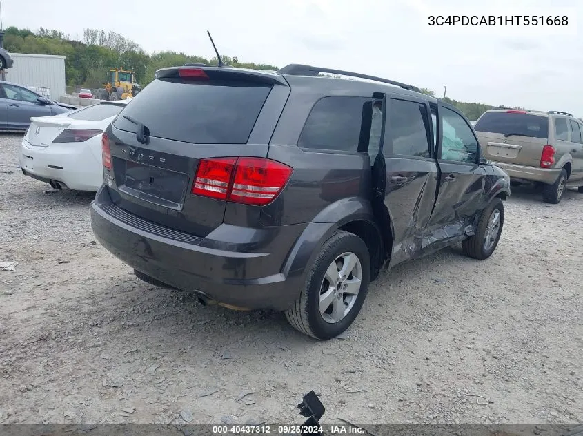 2017 Dodge Journey Se VIN: 3C4PDCAB1HT551668 Lot: 40437312