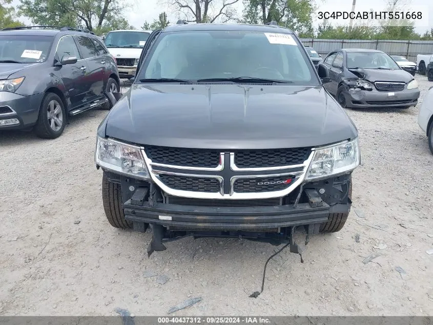 2017 Dodge Journey Se VIN: 3C4PDCAB1HT551668 Lot: 40437312