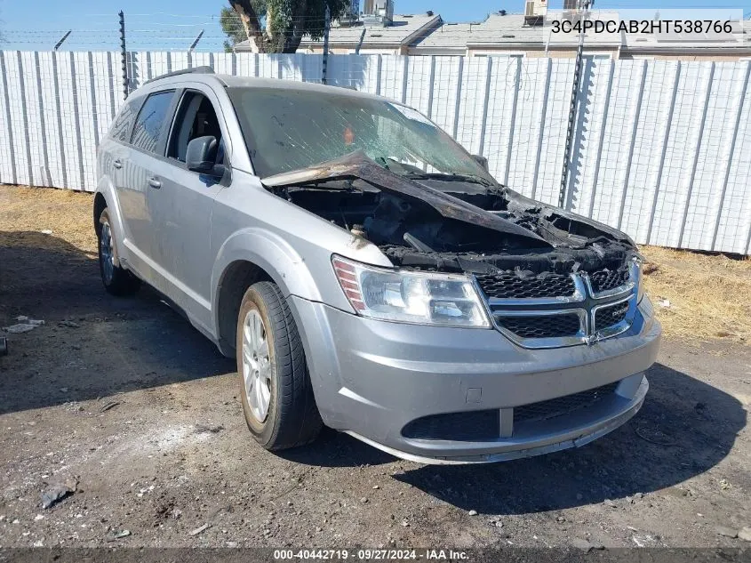 2017 Dodge Journey Se VIN: 3C4PDCAB2HT538766 Lot: 40442719