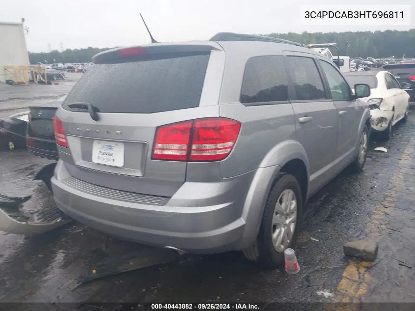 2017 Dodge Journey Se VIN: 3C4PDCAB3HT696811 Lot: 40443882