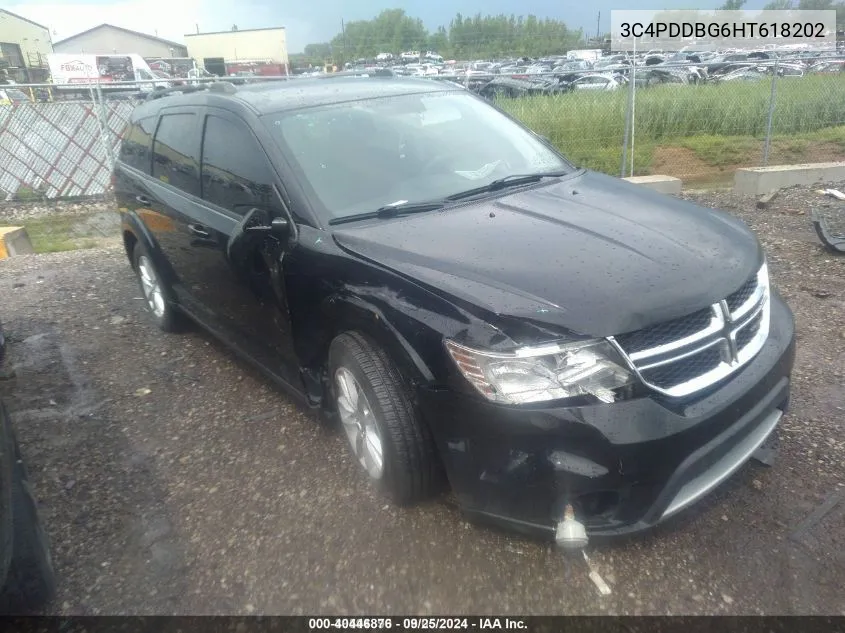 2017 Dodge Journey Sxt Awd VIN: 3C4PDDBG6HT618202 Lot: 40446876