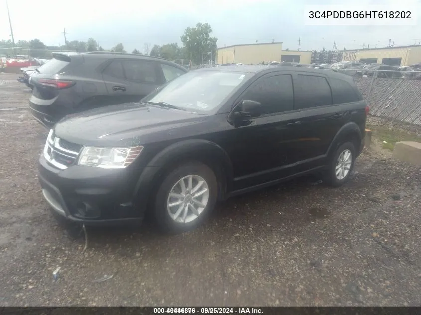 2017 Dodge Journey Sxt Awd VIN: 3C4PDDBG6HT618202 Lot: 40446876