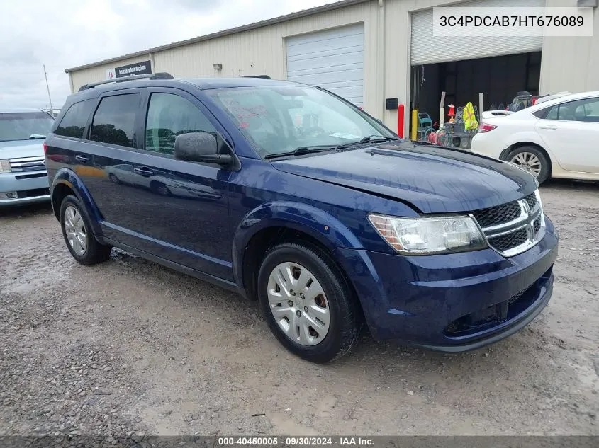 2017 Dodge Journey Se VIN: 3C4PDCAB7HT676089 Lot: 40450005