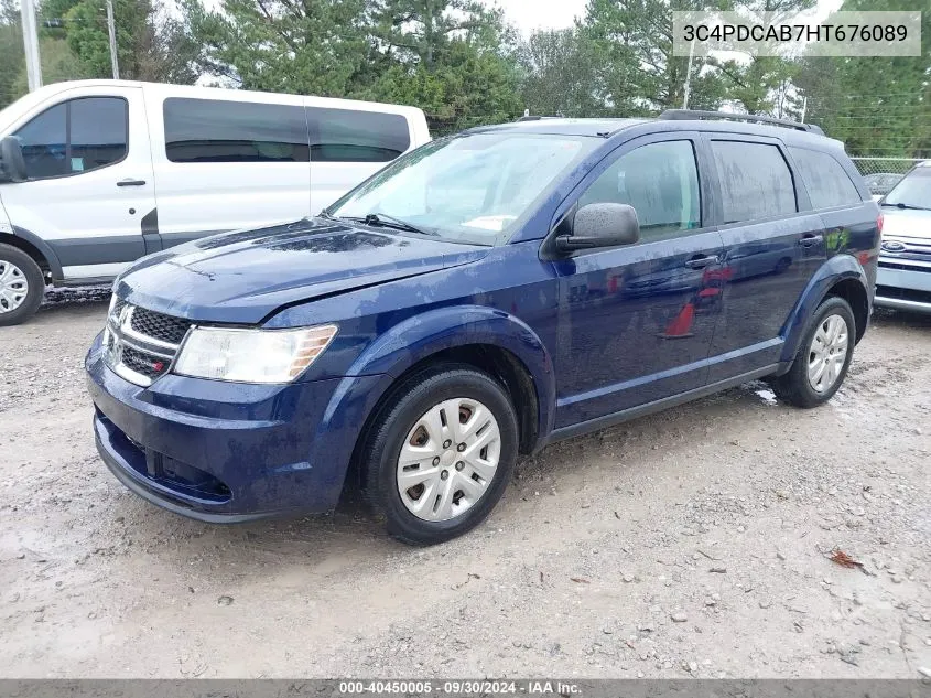 2017 Dodge Journey Se VIN: 3C4PDCAB7HT676089 Lot: 40450005