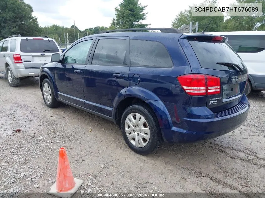 2017 Dodge Journey Se VIN: 3C4PDCAB7HT676089 Lot: 40450005