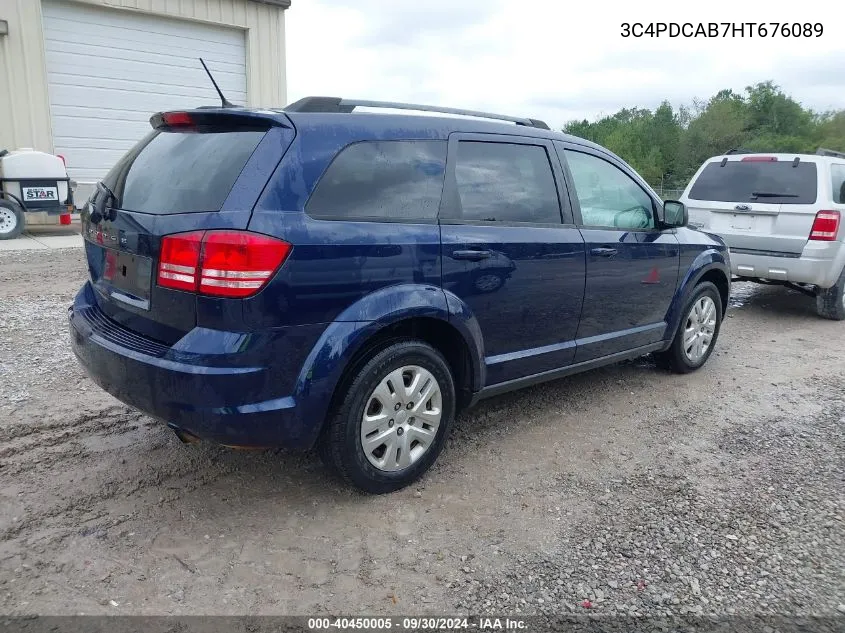 2017 Dodge Journey Se VIN: 3C4PDCAB7HT676089 Lot: 40450005